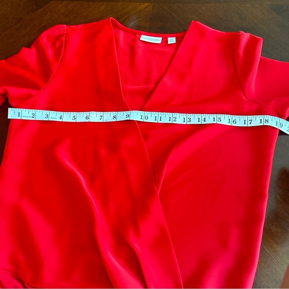 New York and Company | Eva Mendes Red Satin Bodysuit - Picture 6 of 9